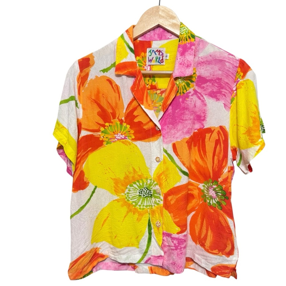 Vintage Jam's World Hawaiian Tropical Floral Shirt Sz S